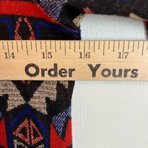 Nadya Toto Women’s Small Viscose Geometric Tunic Top Long Sleeve Shirt 70s Gogo - Picture 4 of 12